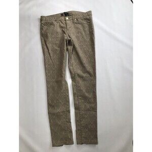 Mossimo Ankle Skinny Women's Size 6 Mid Rise Ankle Zip Damask Beige Pants